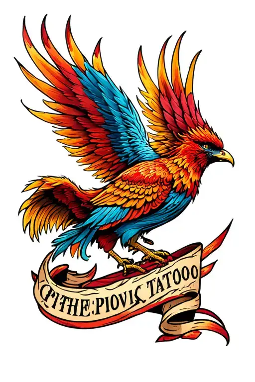 American-traditional Pheonix Rising