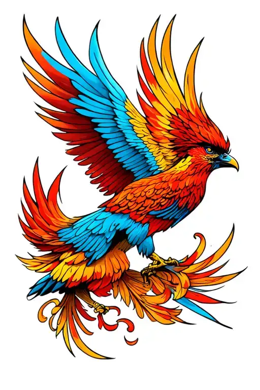 American-traditional Pheonix Rising