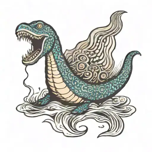 A Whimsical Design Featuring A Lochness Monster As A Nod To Your Occupation As A 'Loch'
