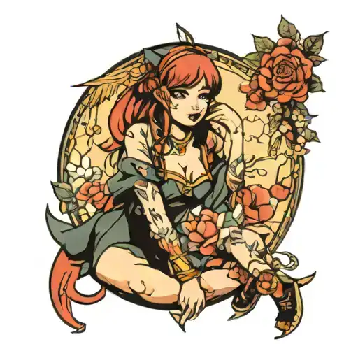 Sexual Anime Girl Sitting