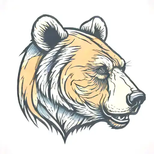 Bear Head In Color