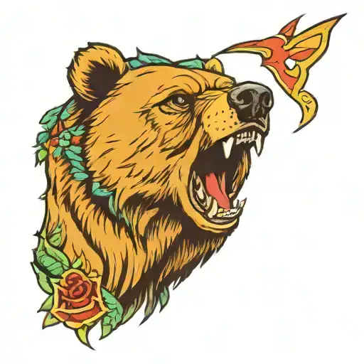 Bear Head In Color