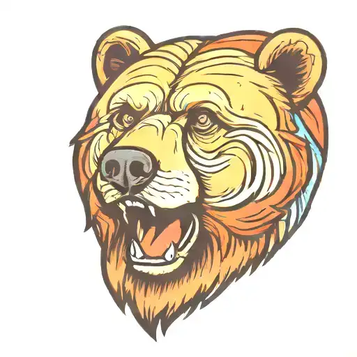 Bear Head In Color