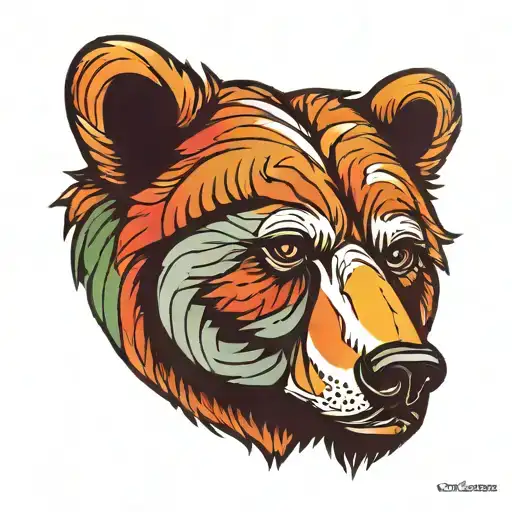 Bear Head In Color