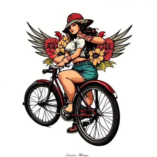 Mounten Bike Driver Girl