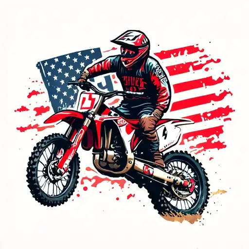 Motocross Cross Vintage Rouge