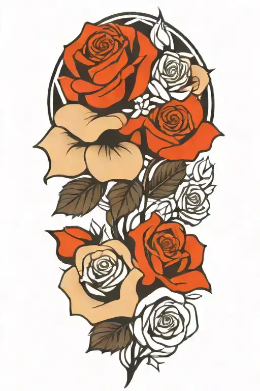 Rose Bouquet Outline