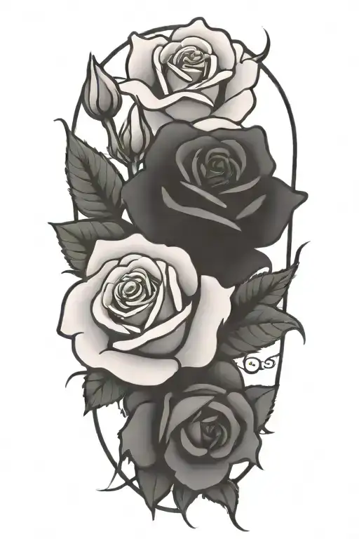 Rose Bouquet Outline