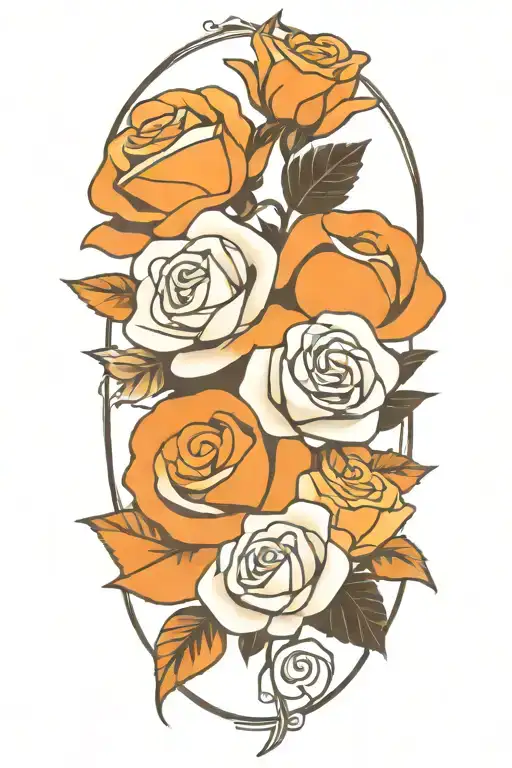 Rose Bouquet Outline