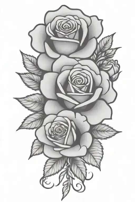 Rose Bouquet Outline