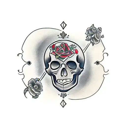 Hourglass With Skull