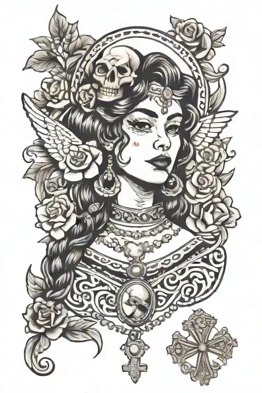 Mexican Karine With Catholic Rosary