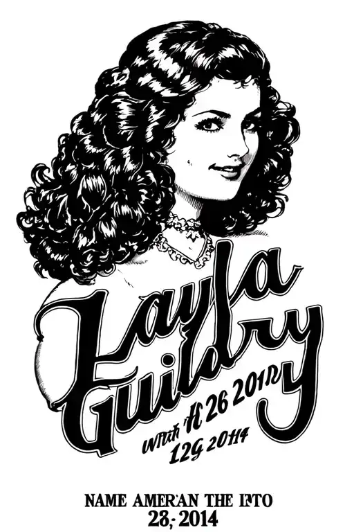 The Name Layla Guidry With The Date 2-26-2014 Under It And Written In Varsity Letters