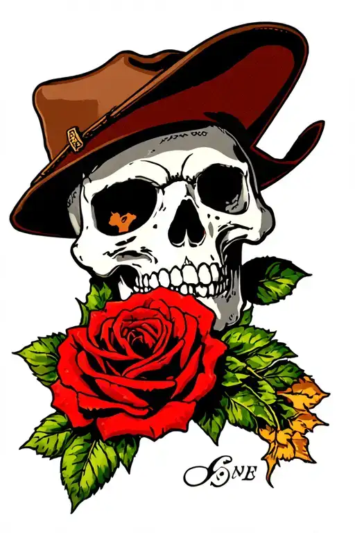 Soccer Rose Skull Old Man Cowboy Hat