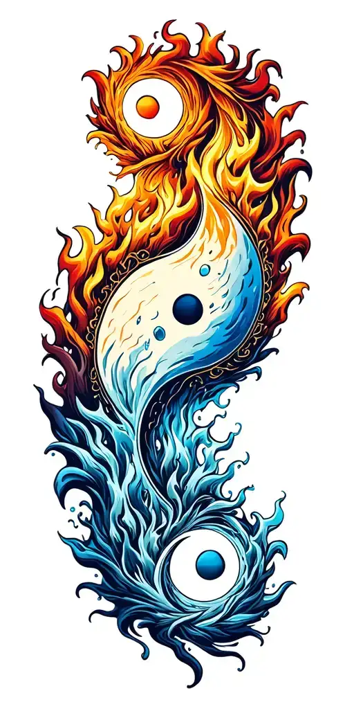Fire And Ice Yin Yang Symbol