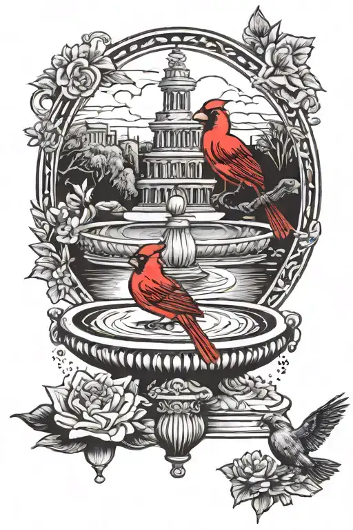 Cardinal And Bethesda Fountain