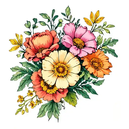 January And April Birth Flower Bouquet