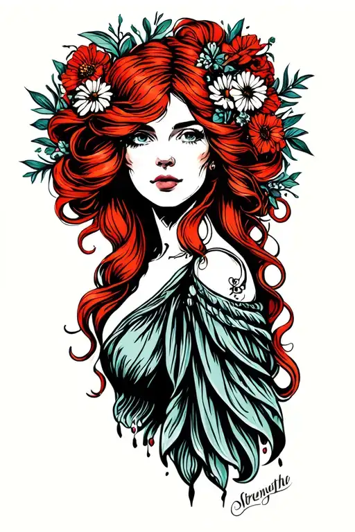 Red Hair Older Woman Protection Strength Wisdom