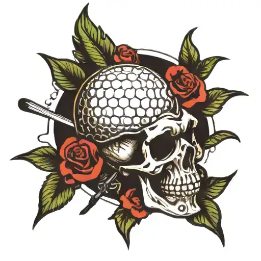 Skull With Golf Ball In It