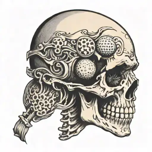 Skull With Golf Ball For Back Of Head