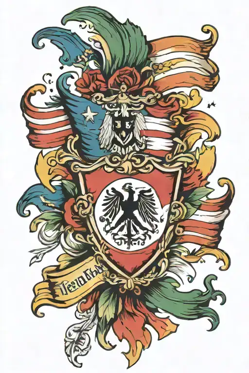 German And Italian Flag Ripped