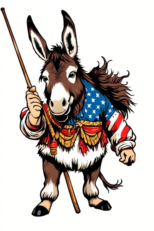 Donkey Holding Cue Stick