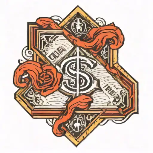 Us Dollar Sign Inside Of A Rhombus Shape Outline