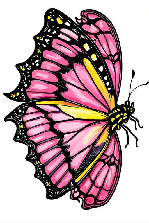 Pink And Yellow Butterfly