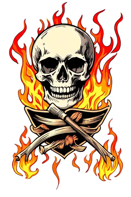 Skull And Flames