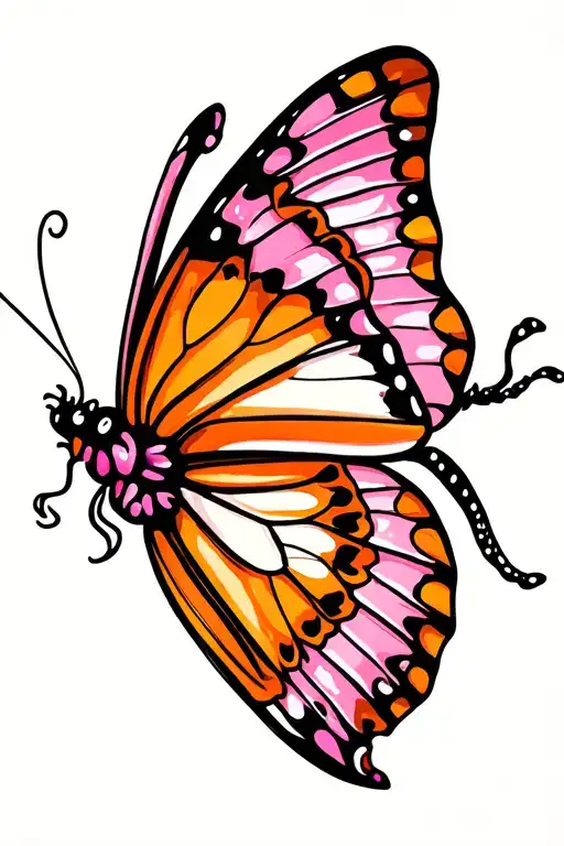 Pink And Orange Butterfly