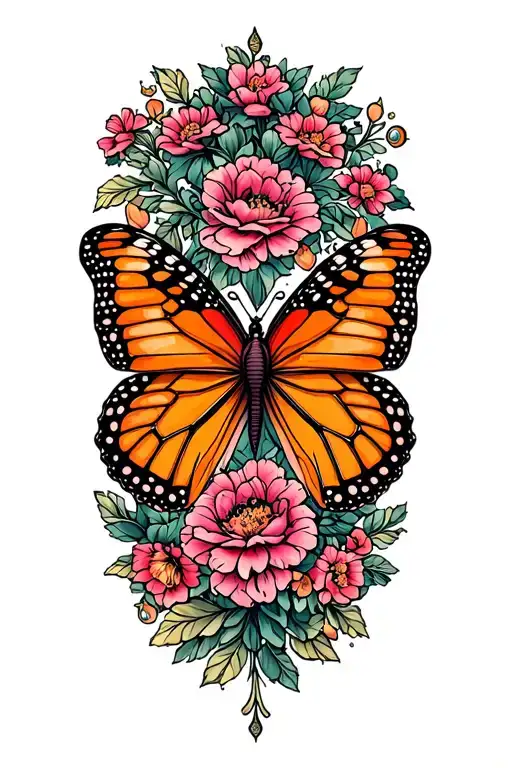 Pink And Orange Butterfly