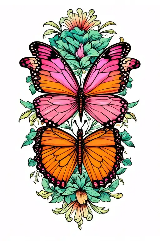 Pink And Orange Butterfly
