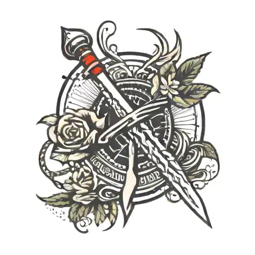 A Web With A Dagger Surrounded