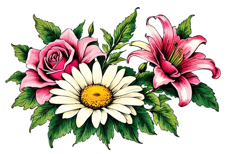 Daisy And Lily And Rose