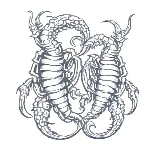 Two Scorpions Making A Heart With Their Tails Twist Together