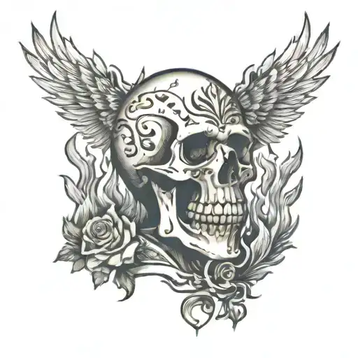 Skeleton Suffering Burning