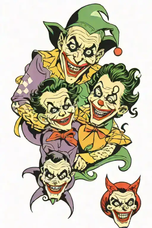 Joker And Jester Sad Not Smiling While Scorpions Eat Them