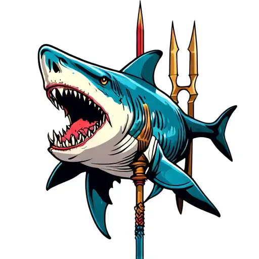 Tribal Shark With Trident