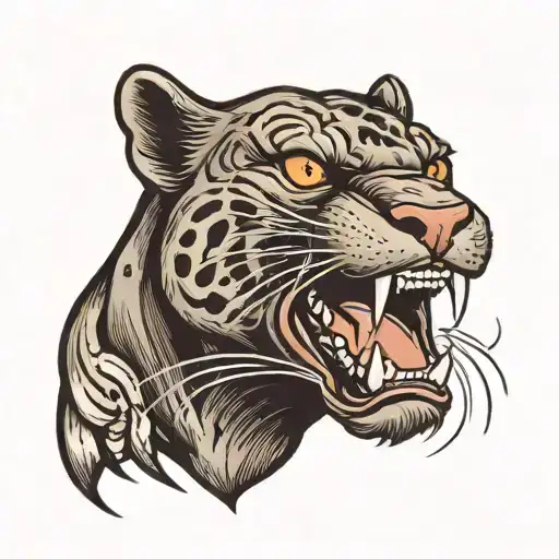 An Evil Panther With An Open Mouth