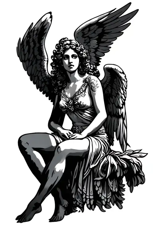 Black Angel Sitting