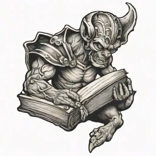 Gargoyle Warrior With A Book