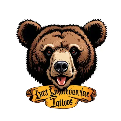 Bear Head With Names Incorporated Into The Design