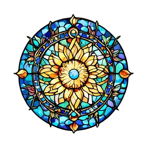 Stained Glass Tattoo Design
