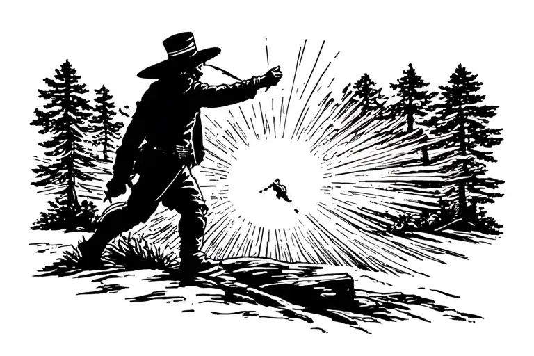 A Lone Traveler Trying To Reach A Light Beyond His Reach