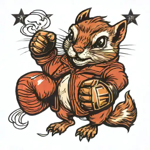 A Chipmunk Boxer In Boxing Gloves With A Black Eye