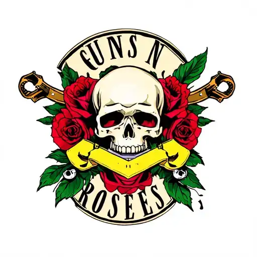 Guns N Roses Band Old School Tatto Style