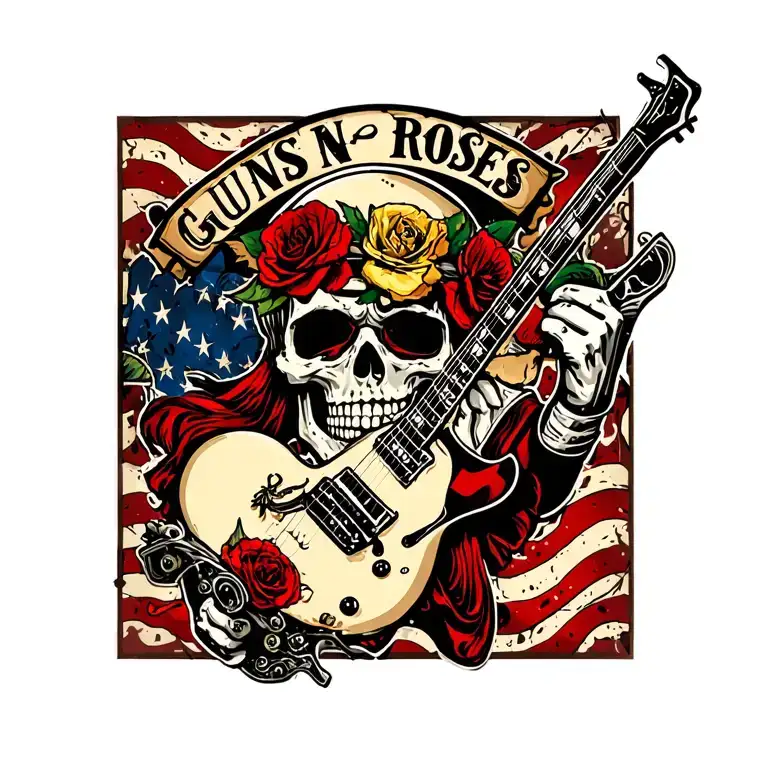 Guns N Roses Band Old School Tatto Style