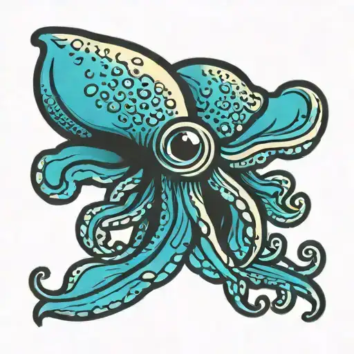 Baby Squid Shadows Simple Small Colorful