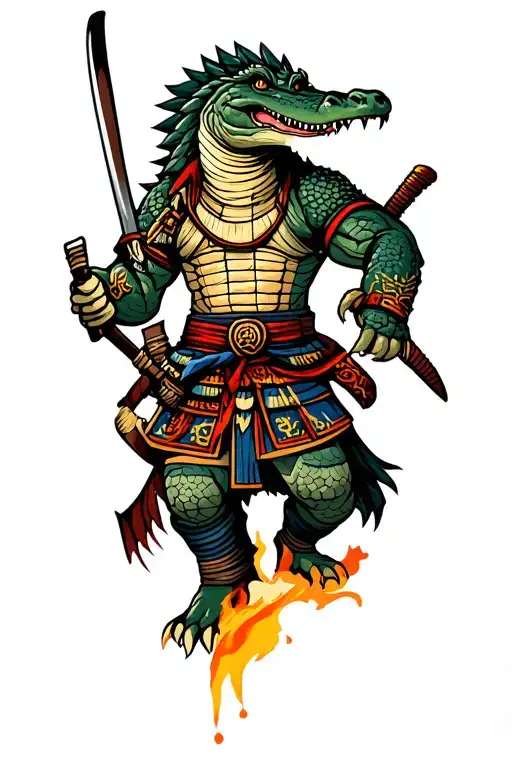 Alligator Samurai Warrior