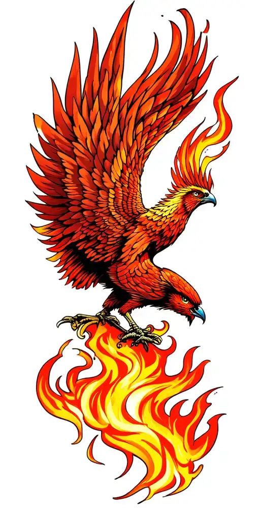 Phoenix Rising From Flames